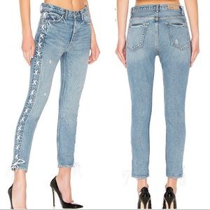 GRLFRND Karolina High Rise Skinny Jeans Women’s Size 23 Lace Up Detail
